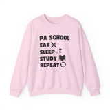 "PA School Eat Sleep Study Repeat " - Crewneck Sweatshirt