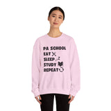 "PA School Eat Sleep Study Repeat " - Crewneck Sweatshirt