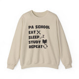 "PA School Eat Sleep Study Repeat " - Crewneck Sweatshirt