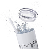 White 20oz PA Skinny Tumbler with Straw