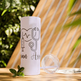 White 20oz PA Skinny Tumbler with Straw