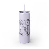 White 20oz PA Skinny Tumbler with Straw