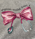 Cute Bow Physician Assistant Student Long Sleeve T-Shirt