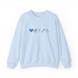 Minimal Blue Medical Embroidery Crewneck Sweatshirt