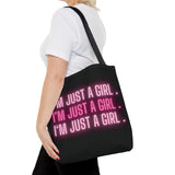 Im Just a Girl 3x Tote bag - Black