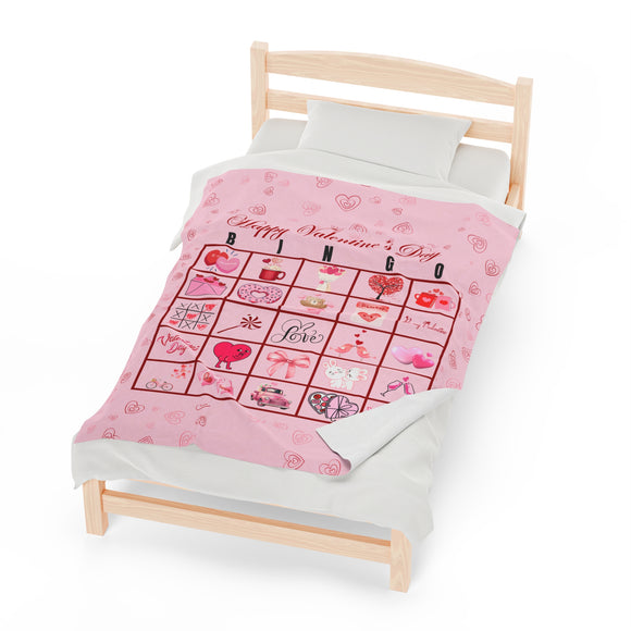 Valentine's Bingo Plush Blanket