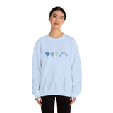 Minimal Blue Medical Embroidery Crewneck Sweatshirt