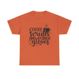 Coffee Scrubs and Rubber Gloves Unisex Heavy Cotton Tee