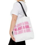 Im Just a Girl 3x Tote bag - White