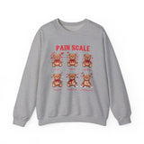Pain Scale Sweatshirt — Cute Teddy Bear Emotional Chart Crewneck