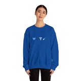 Minimal Blue Medical Embroidery Crewneck Sweatshirt