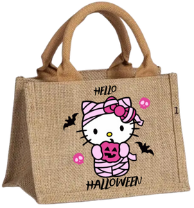 HelloWeen Burlap Tote Bag