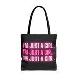 Im Just a Girl 3x Tote bag - Black