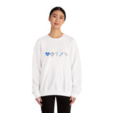 Minimal Blue Medical Embroidery Crewneck Sweatshirt
