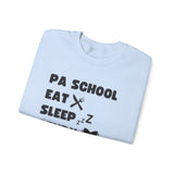 "PA School Eat Sleep Study Repeat " - Crewneck Sweatshirt