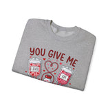 You Give Me Tachycardia Sweatshirt – Funny Nurse/EMT Medical Valentine Crewneck