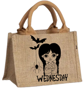 Wednesday Burlap Tote Bag