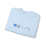 Minimal Blue Medical Embroidery Crewneck Sweatshirt