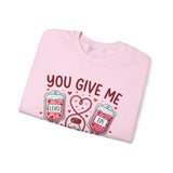 You Give Me Tachycardia Sweatshirt – Funny Nurse/EMT Medical Valentine Crewneck