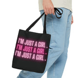 Im Just a Girl 3x Tote bag - Black