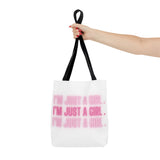 Im Just a Girl 3x Tote bag - White