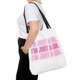 Im Just a Girl 3x Tote bag - White