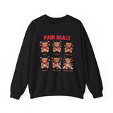 Pain Scale Sweatshirt — Cute Teddy Bear Emotional Chart Crewneck