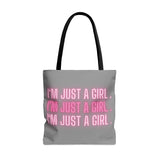 Im Just a Girl 3x Tote bag