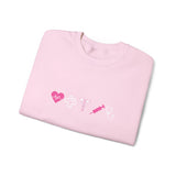 Pink Crewneck Sweatshirt —  Heart, Clover, Caduceus & Stethoscope Medical Icons Embroidery