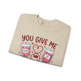 You Give Me Tachycardia Sweatshirt – Funny Nurse/EMT Medical Valentine Crewneck