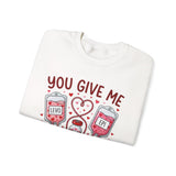 You Give Me Tachycardia Sweatshirt – Funny Nurse/EMT Medical Valentine Crewneck