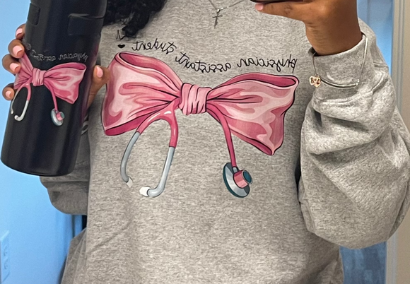 Cute Bow Physician Assistant Student Long Sleeve T-Shirt